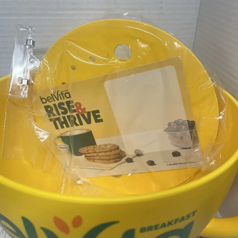 Belvita Coffee Cup Breakfast Store Display Large Plastic Yellow 10